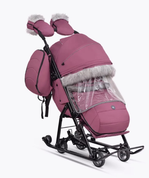 Санки-коляска Ника детям цвет ежевичный НД7-5SK/ЕЖ