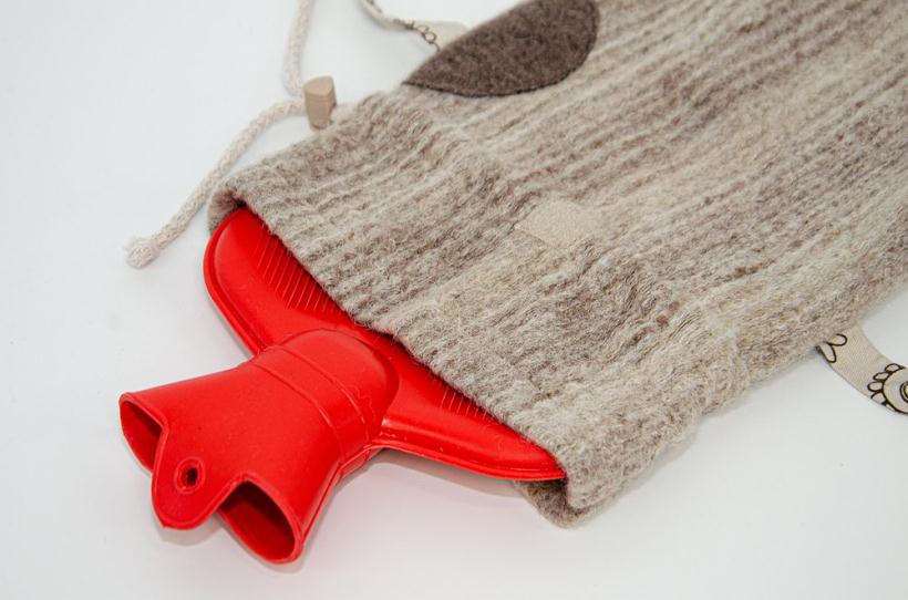 Грелка Глаша из шерсти мериноса, цвет бежевый арт.Т.11.58