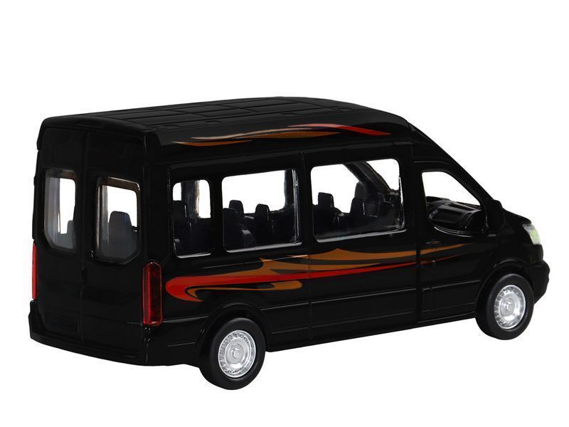 Машинка металлическая 1:52 Ford Transit, черный, инерционная, открываются двери арт.JB1251272