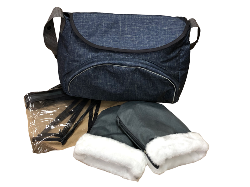 Санки-коляска Galaxy kids 1-1 Plus лен серо-зеленый