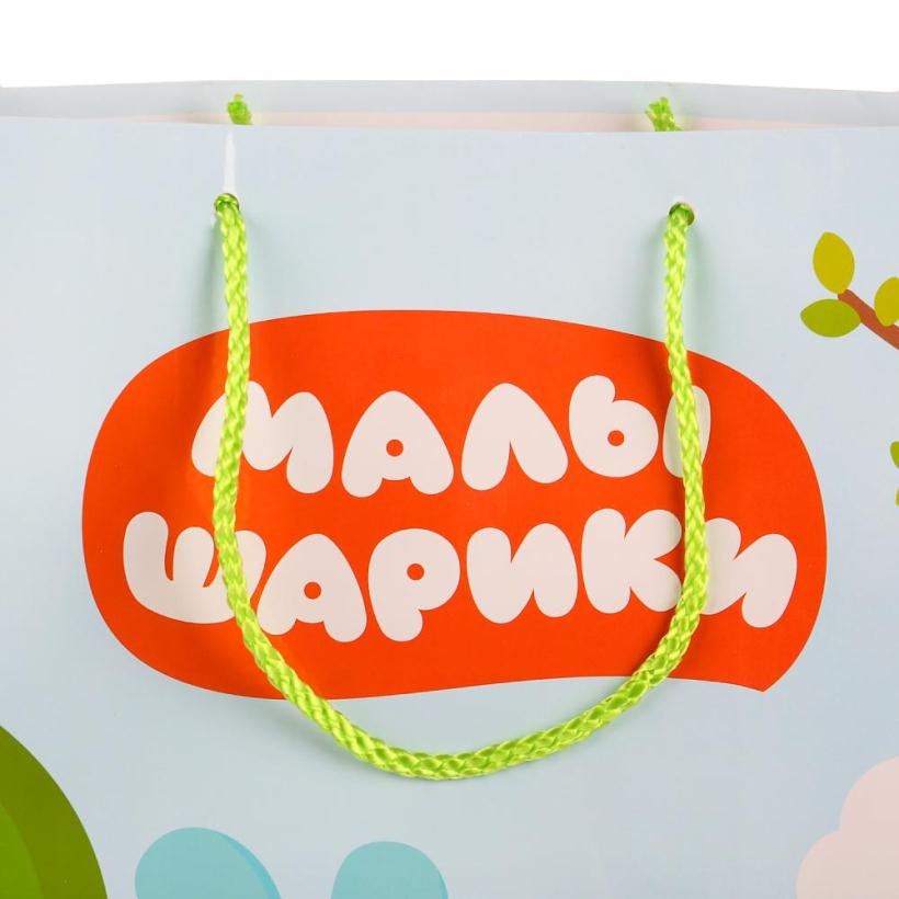 Пакет подарочный Малышарики 33х46х20 см