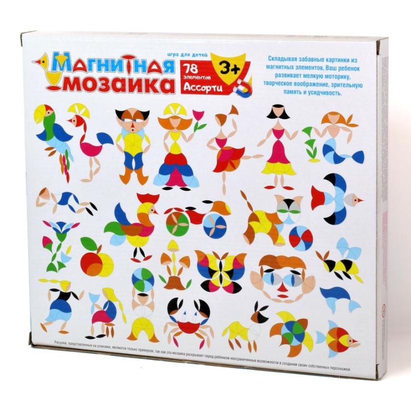 Мозаика магнитная Ассорти 78 элементов арт.02867