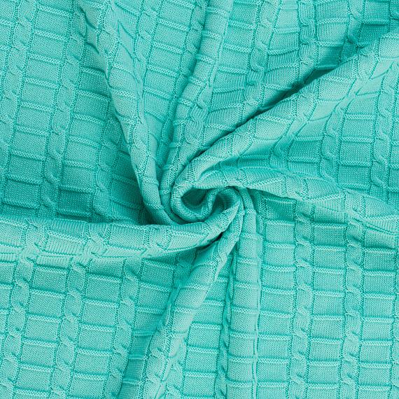 Плед вязаный хлопковый 80х100см бирюзовый