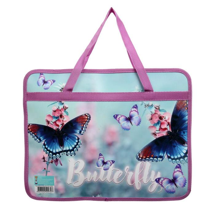 Папка "Пчелка" Butterfly, печать на пластике, с ручками арт.ПМ-А4-25