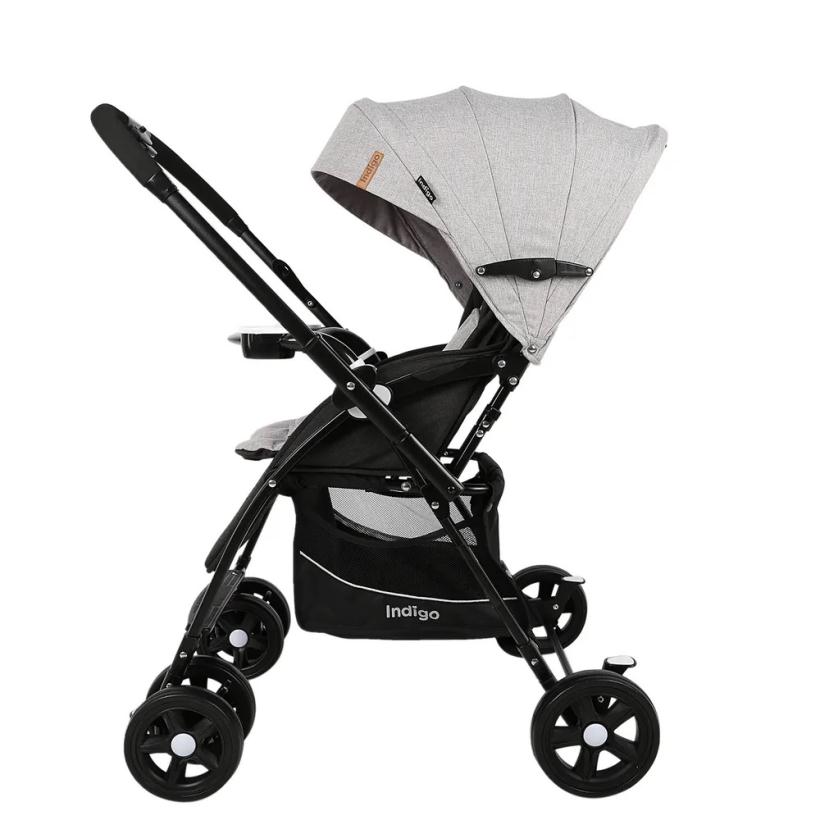 Прогулочная коляска с перекидной ручкой Indigo Milly светло-серый