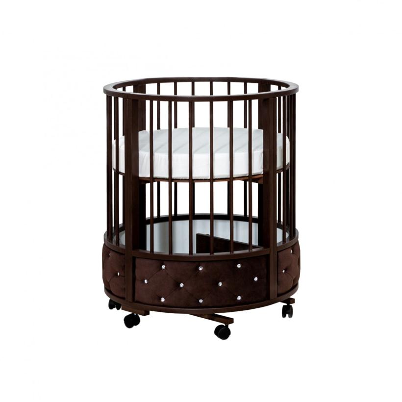 Кровать Островок уюта EVA декор VIP (велюр, стразы) поперечный маятник, колесо, цвет венге