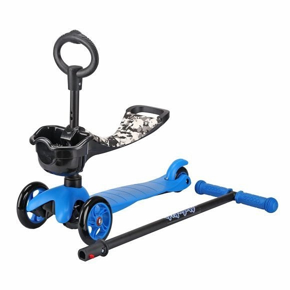 Самокат Moby Kids 2 в 1 управление наклоном синий 64966