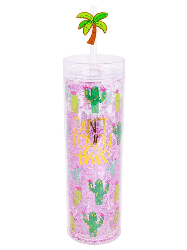 Стакан с трубочкой "Миленд" Кактусы 400 мл арт.СП-5873