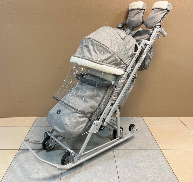 Санки коляска Ника детям НД7-8K дымчатый