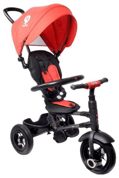 Велосипед трехколесный QPLAY RITO красный складной, резиновые колеса 10"/8"