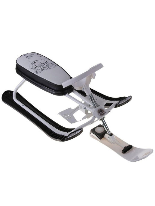 Снегокат Дэми Ирбис с удлиненным сидением, белый арт.СНК.05-02