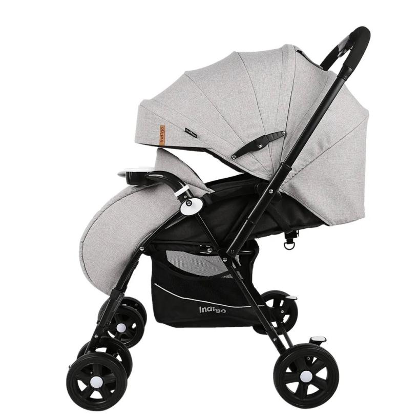 Прогулочная коляска с перекидной ручкой Indigo Milly светло-серый
