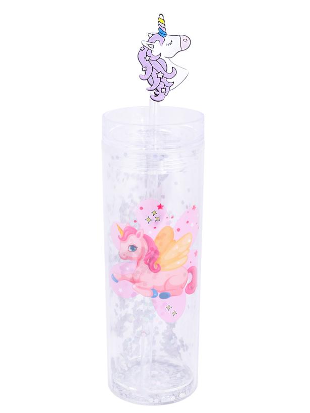 Стакан с трубочкой "Миленд" Сказочный мир единорогов 400 мл арт.СП-5877