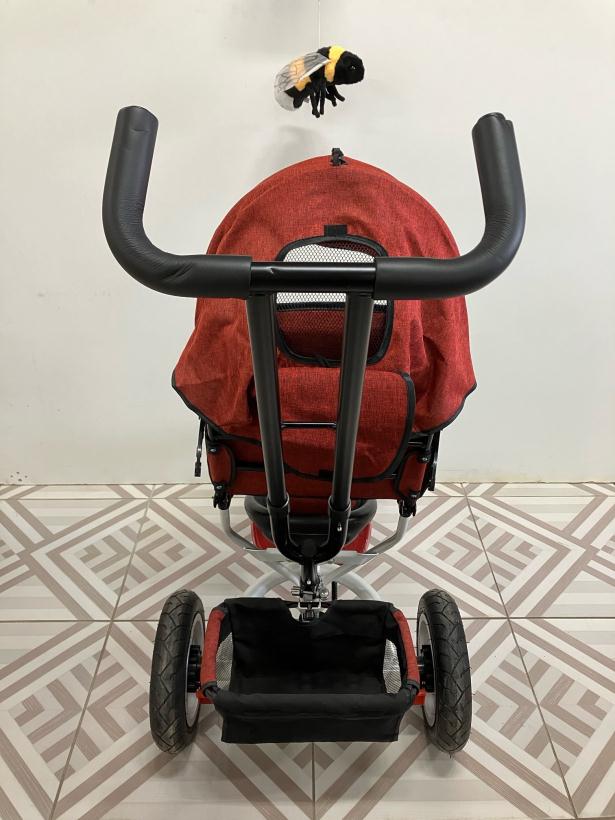 Велосипед трехколесный Pilot, надувные колеса, тормоз, наклоняется спинка, бордовый