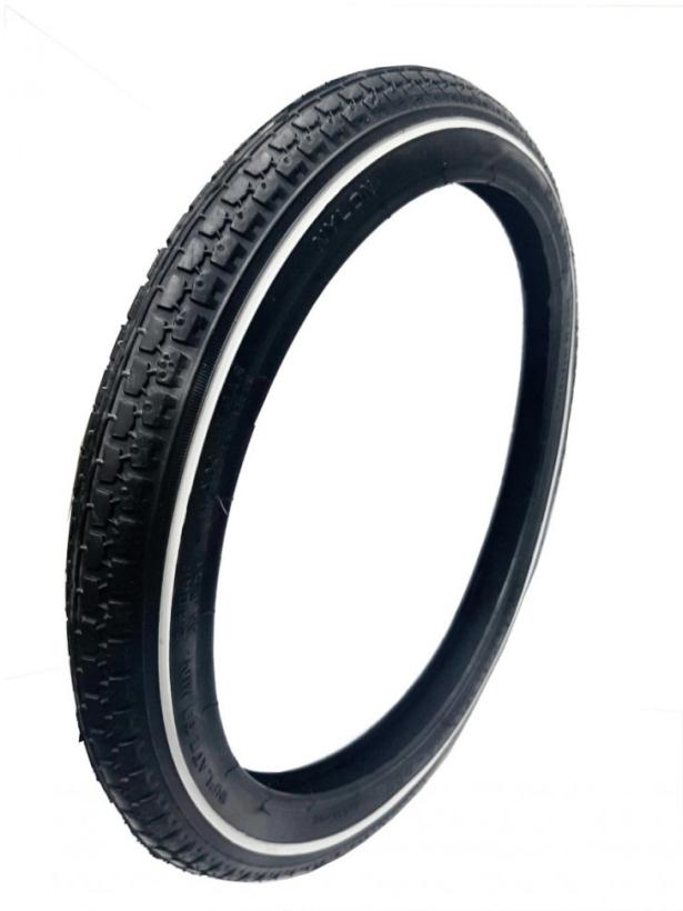 Велопокрышка 14х1 3/8х1 5/8 (44-288) Deli Tire (Индонезия) (SA-141) №008141 белая линия