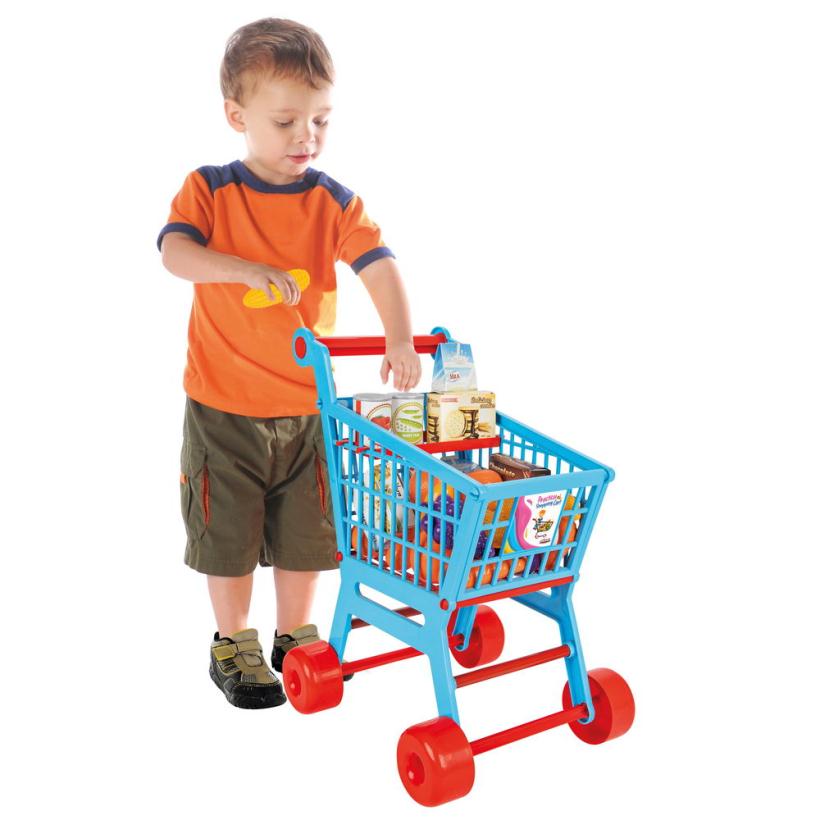 Игровой набор Продуктовая тележка голубой