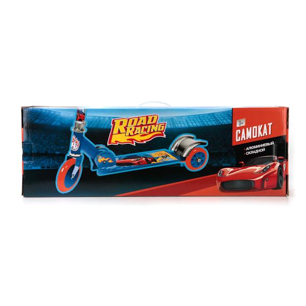 САМОКАТ ROAD RACING 3-КОЛ. СКЛАДНОЙ, РАМА 50% АЛЮМ., КОЛЕСА ПУ 120ММ., НАГР. ДО 50 КГ, ST-ALU-2RW-RA