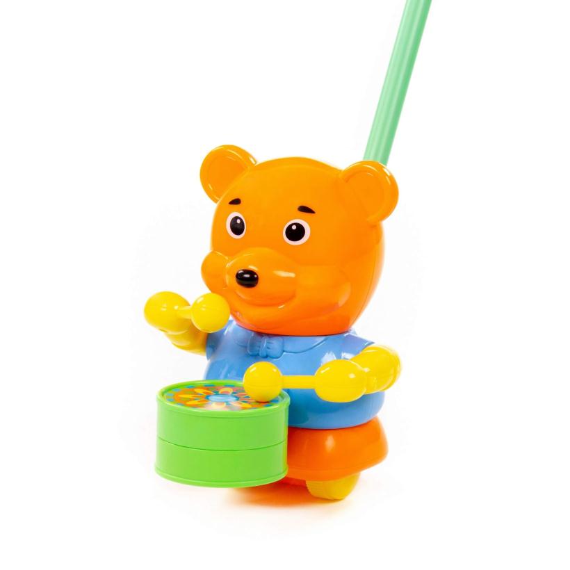 Каталка Медвежонок с ручкой 96654