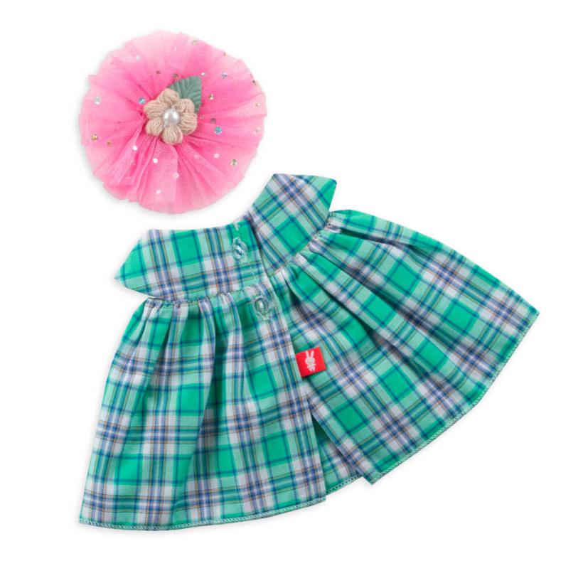 Платье зеленое в клетку для Зайки Ми 18 см OSidS-384