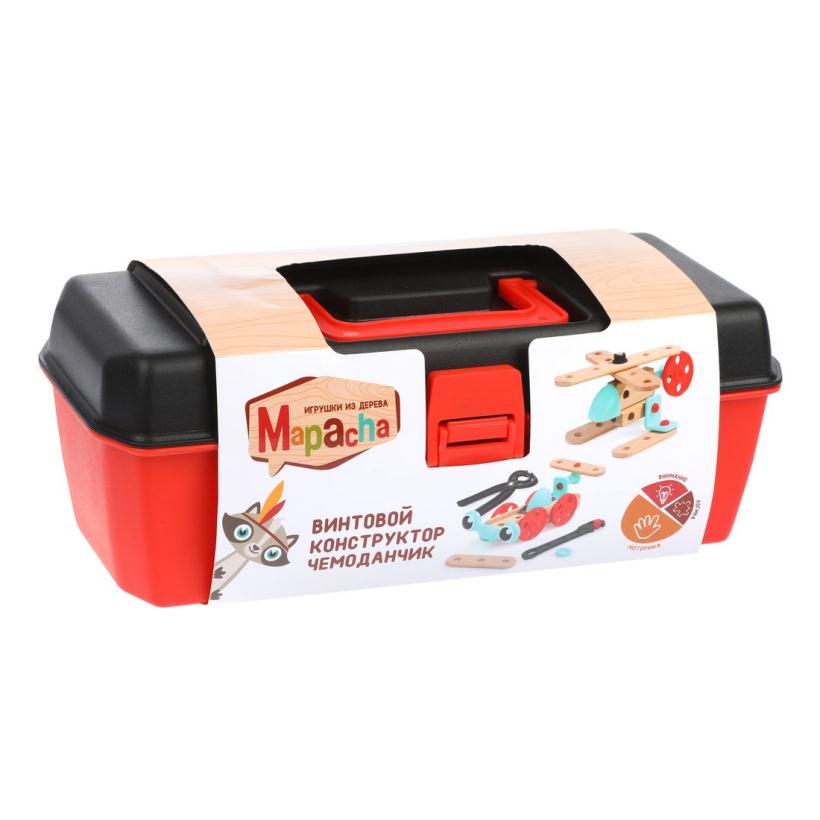 Конструктор Mapacha "Чемоданчик" 30 деталей, инструменты, пластик + дерево