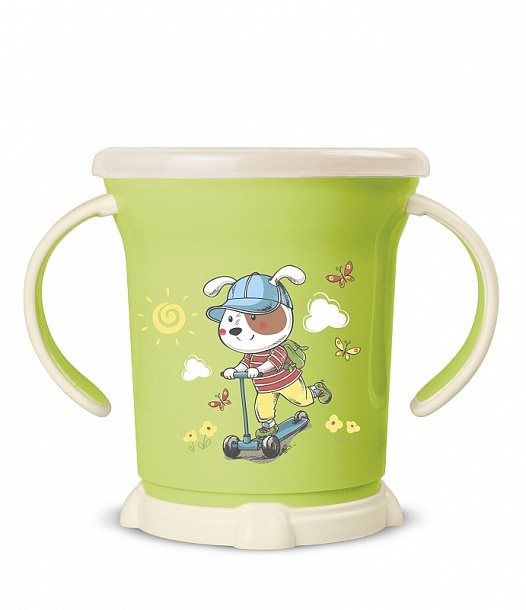 Чашка для сухих завтраков с декором 270 мл. (зелёный) арт.4313044