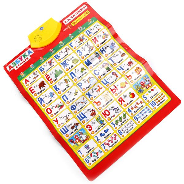 ОБУЧАЮЩИЙ ПЛАКАТ "УМКА" АЗБУКА ЧУКОВСКОГО, НА БАТ. РУССИФИЦ., 10 ПРОГРАММ В РУСС. КОР.