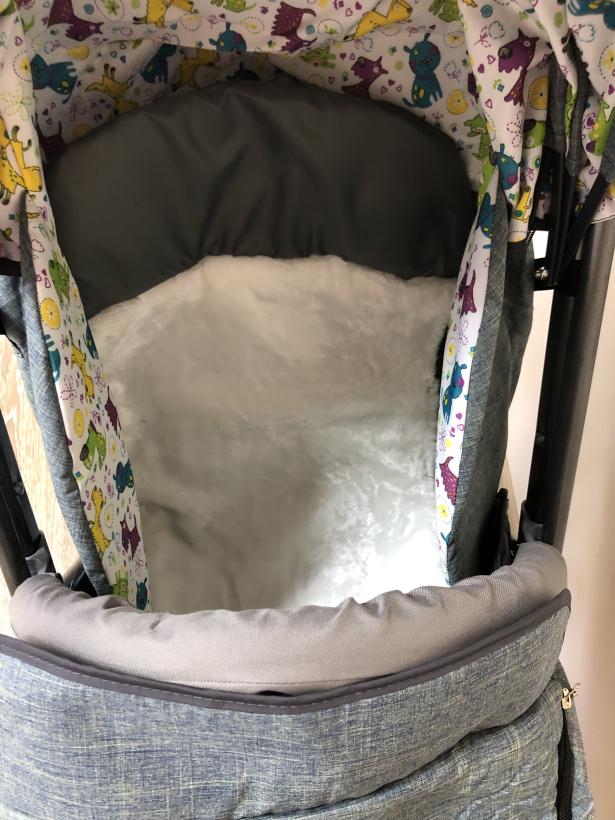 Санки-коляска Galaxy Snow kids 3-3С джинс серый с зеленым