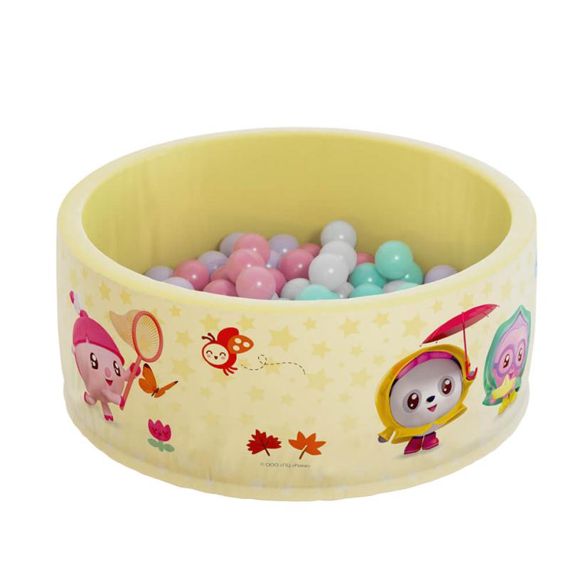 Сухой бассейн ROMANA Airpool Малышарики Времена года желтый, 150 шариков