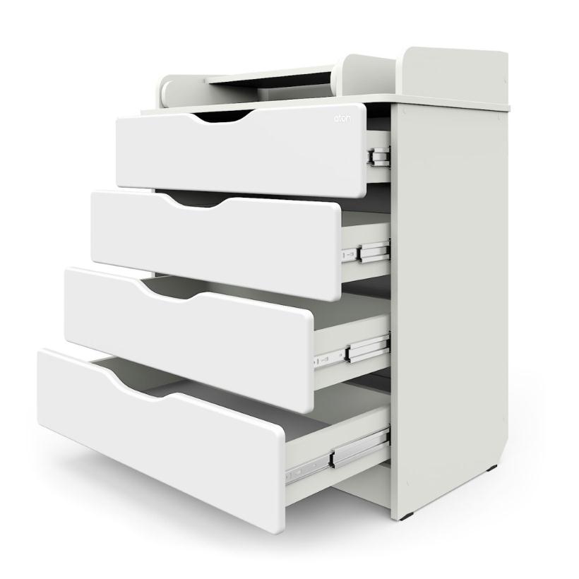 Комод Атон серия Сириус-2 Wood 804 ПВХ белый премиум, 4 ящика