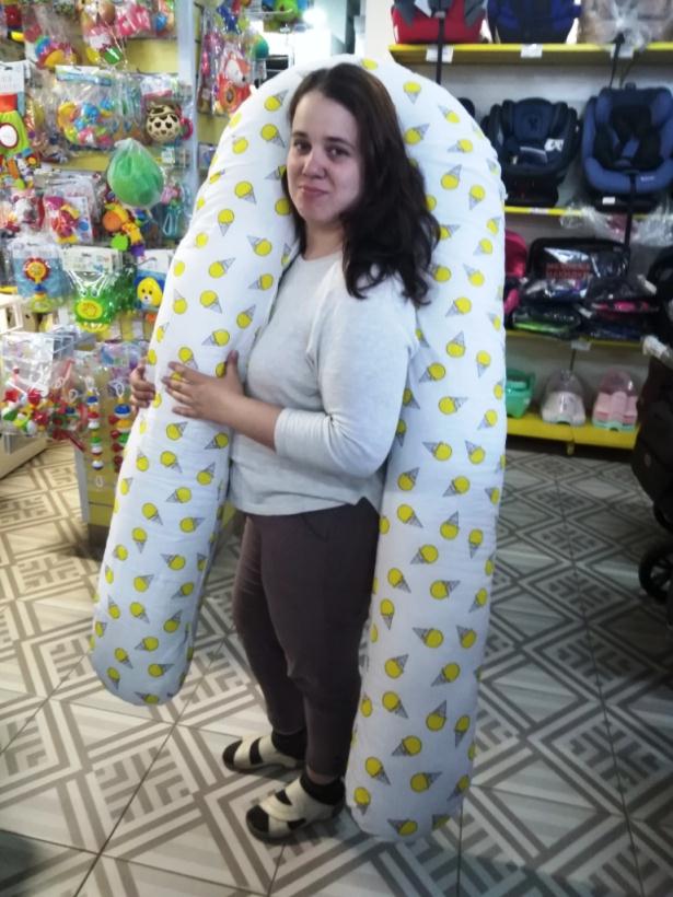 Подушка для беременных на все тело форма "U" желтый