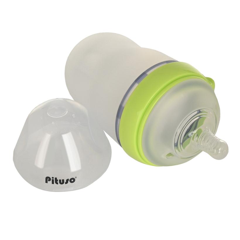 Бутылочка для кормления силиконовая 250 мл Зеленый PITUSO