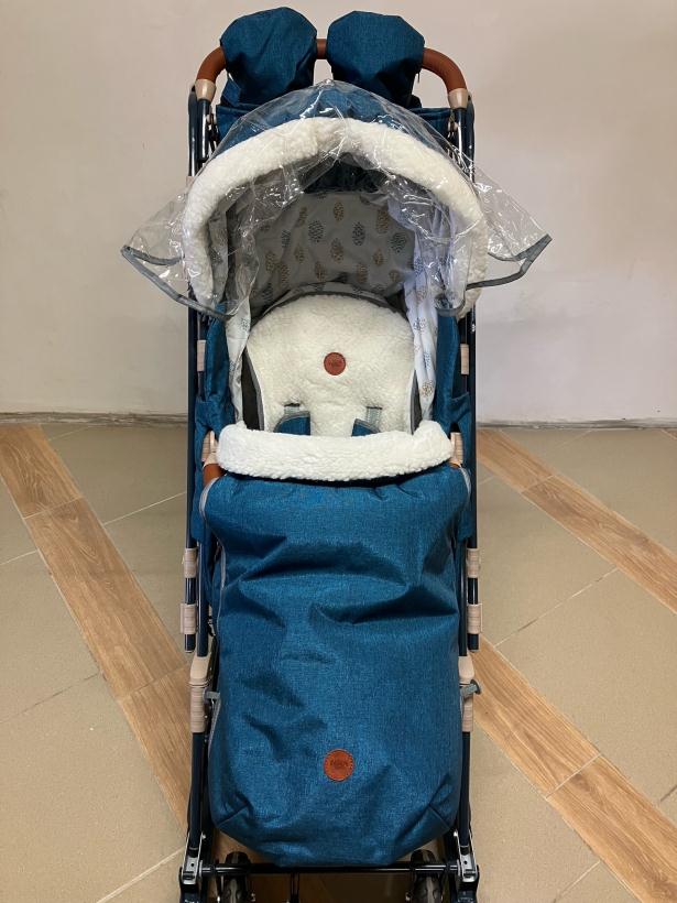 Санки коляска Ника Детям НД7-8K синий меланж