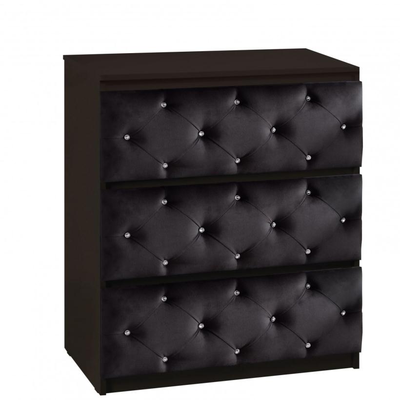 Комод Островок уюта ЕVА «VIP» съемный пеленальный стол, декор велюр, стразы, венге