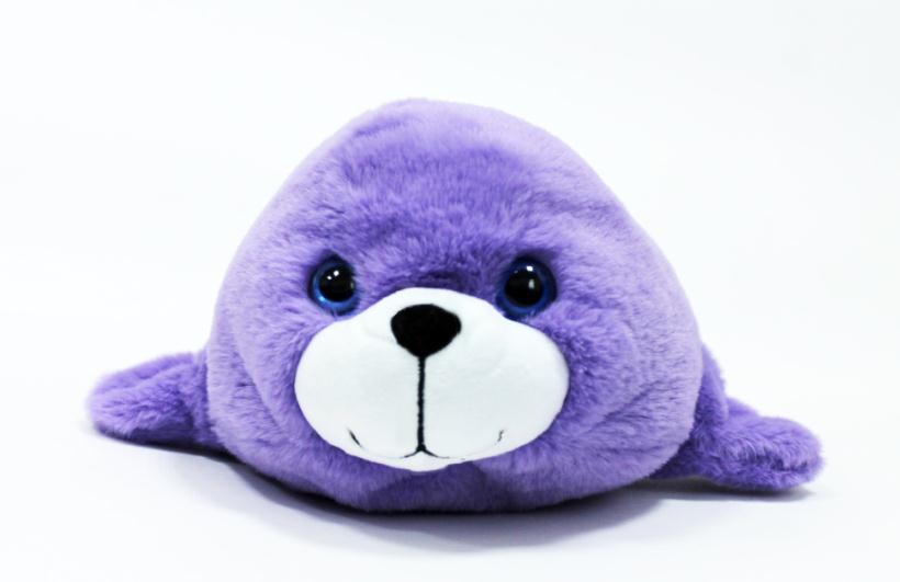 Мягкая игрушка Нерпа сиреневая 30 см