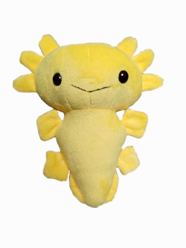 Мягкая игрушка Аксолотль Малыш желтый 18 см