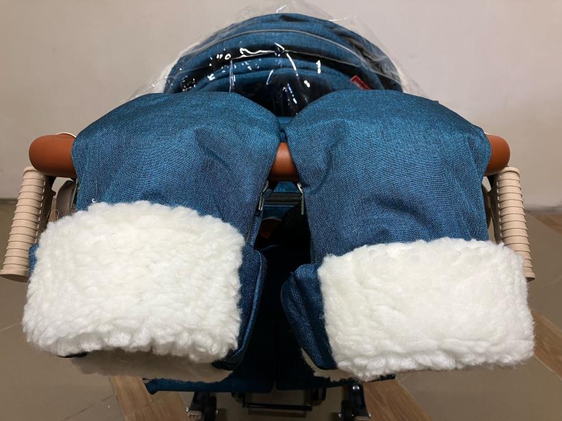 Санки коляска Ника Детям НД7-8K синий меланж