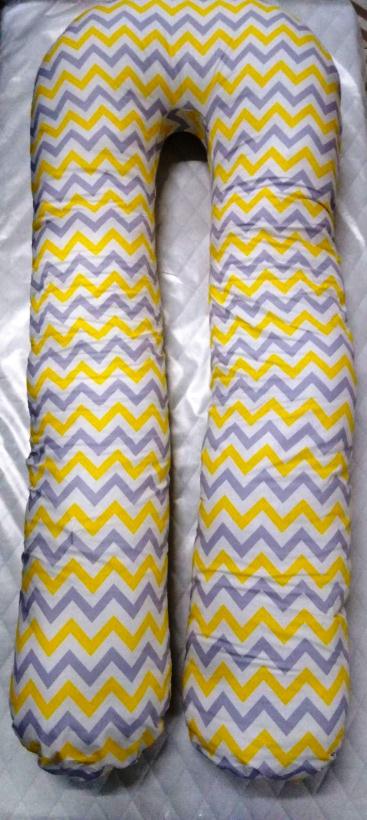 Подушка для беременных на все тело форма "U" желтый