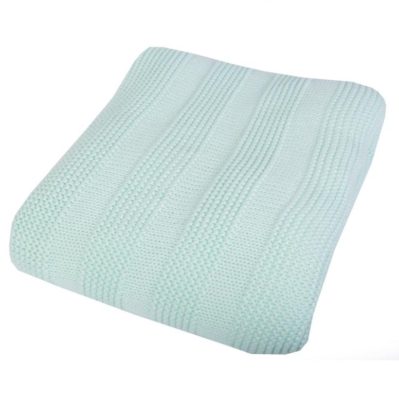 Плед детский BAMBOLA 90*90 см вязанный двухсторонний мятный