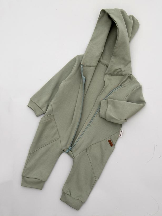 Комбинезон детский Twetoon на молнии с капюшоном, цвет оливковый
