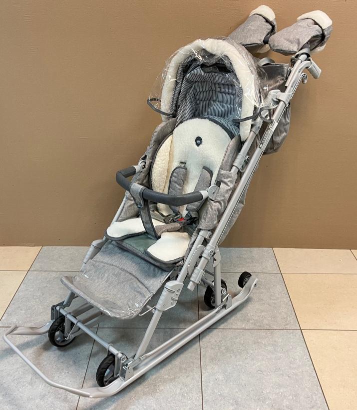 Санки коляска Ника детям НД7-8K дымчатый