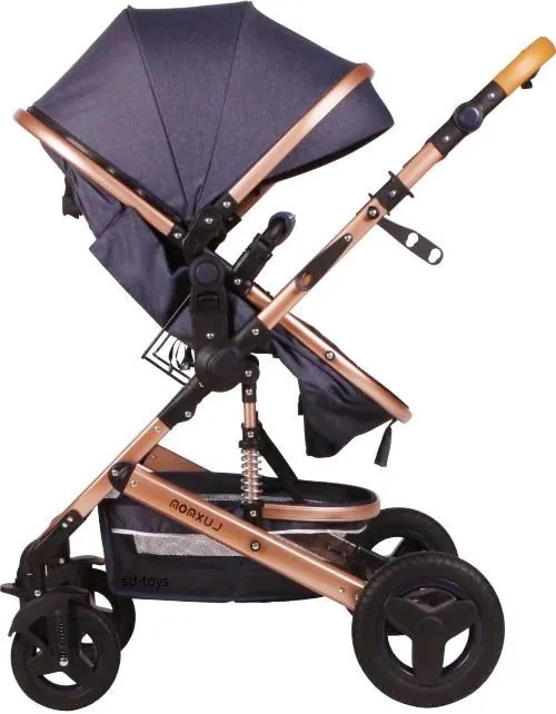 Коляска-трансформер Luxmom 530-W 3 в 1 джинсовый синий