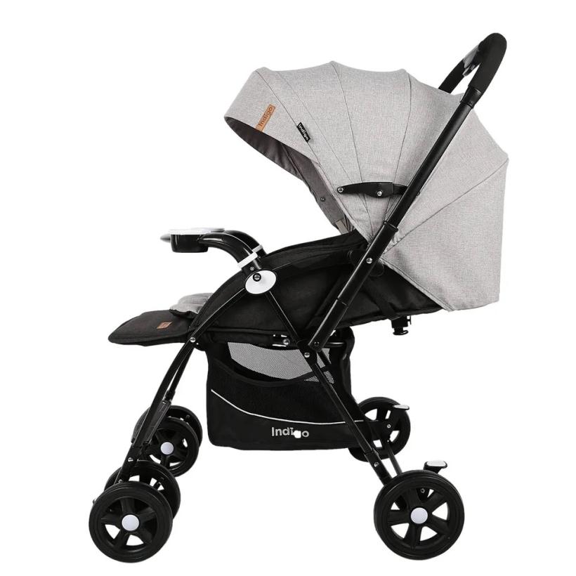 Прогулочная коляска с перекидной ручкой Indigo Milly светло-серый