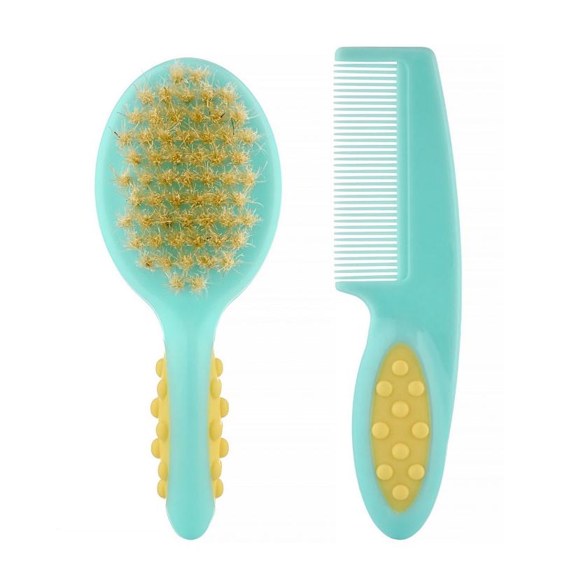 Набор Roxy Kids расческа и щетка (натуральный ворс) арт.RBH-001 бирюзовый