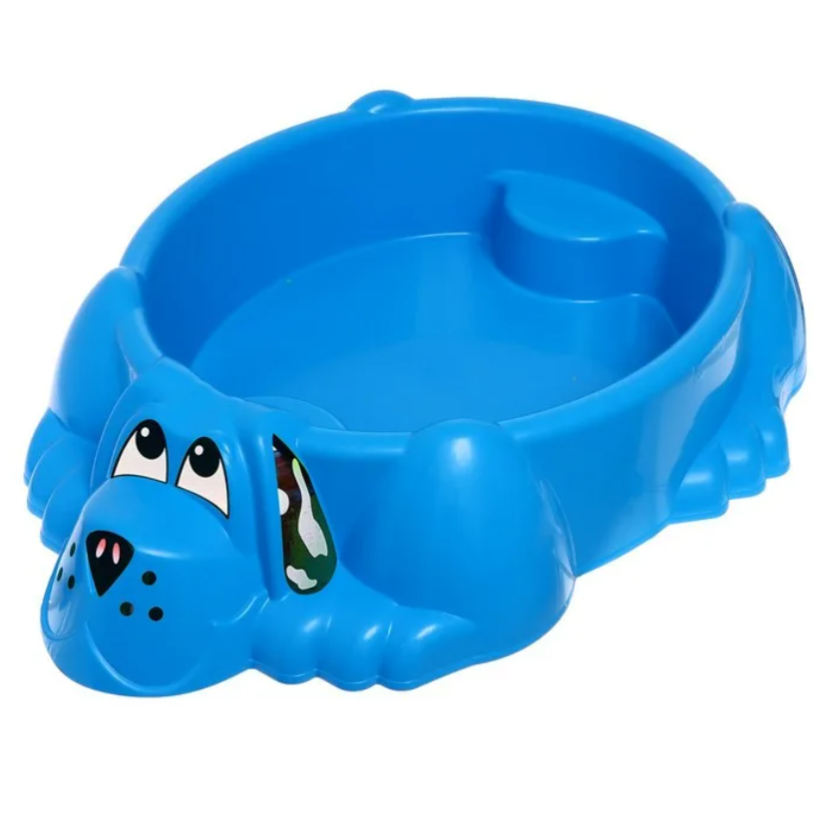 Песочница Собачка с крышкой голубой-зеленый