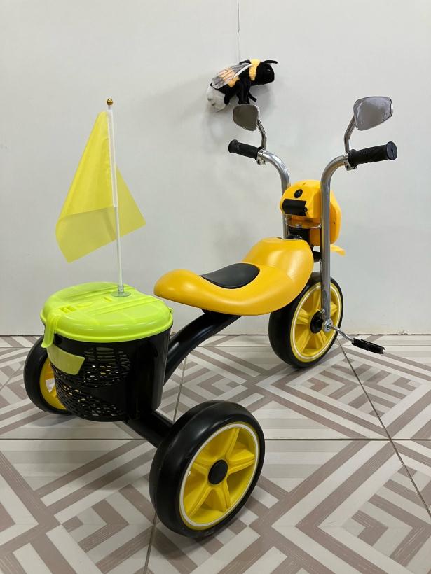 Велосипед детский трехколесный KQ-198 желтый со светом, звуком