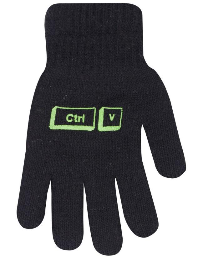 Перчатки YO! с шерстью и рисунком "abs" внутри утепленные махрой арт R-201