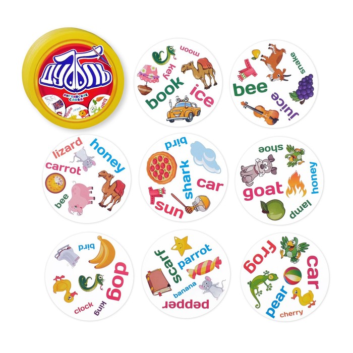 Игра настольная "Дуббль Английские слова" от 5 лет арт.2579446