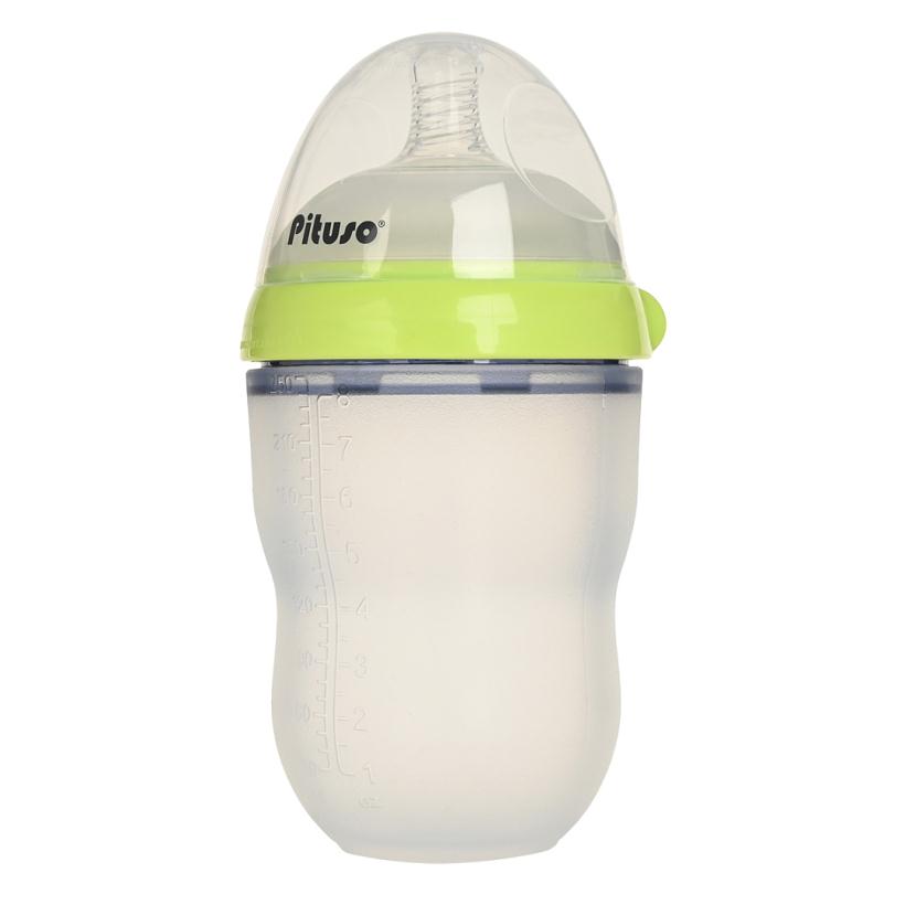 Бутылочка для кормления силиконовая 250 мл Зеленый PITUSO