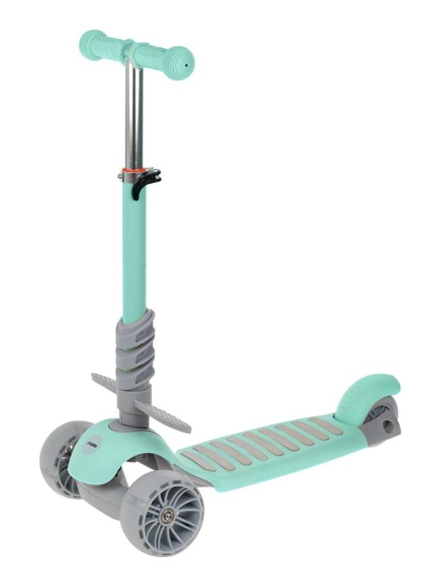 Самокат трехколесный Moby Kids Pony 3 в 1, светящиеся колеса, мятный