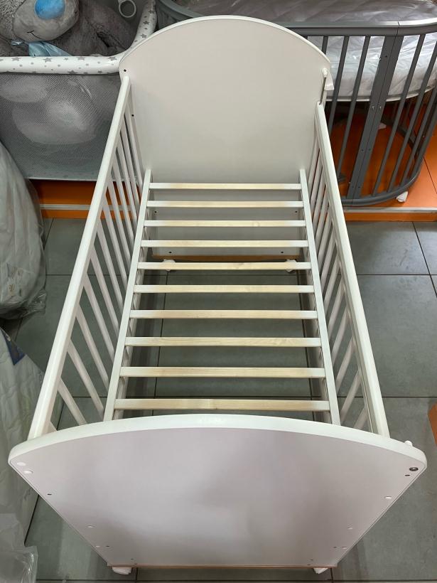 Кровать Белуччи колесо, качалка, цвет белый